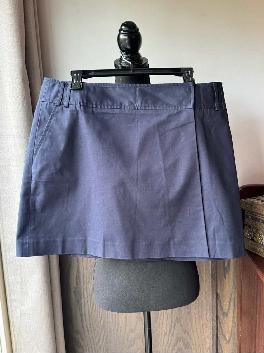 Tommy Hilfiger Classic Navy A-Line Mini wrap Skirt Sz 14